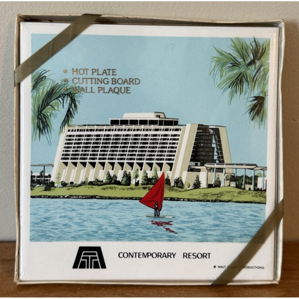 Vintage Walt Disney Productions CONTEMPORARY RESORT Ceramic Wall Plaque Trivet